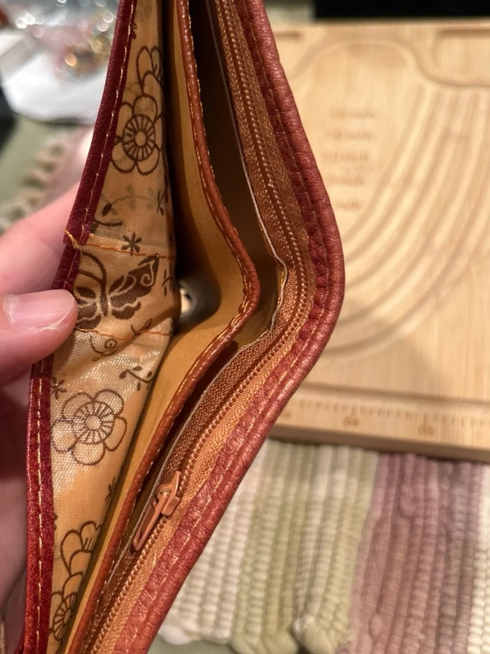 Red Leather Men's Bifold Wallet